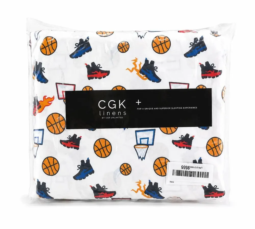 CGK Linens Kids Sports Basketball Twin Sheet Set (New in Packaging)